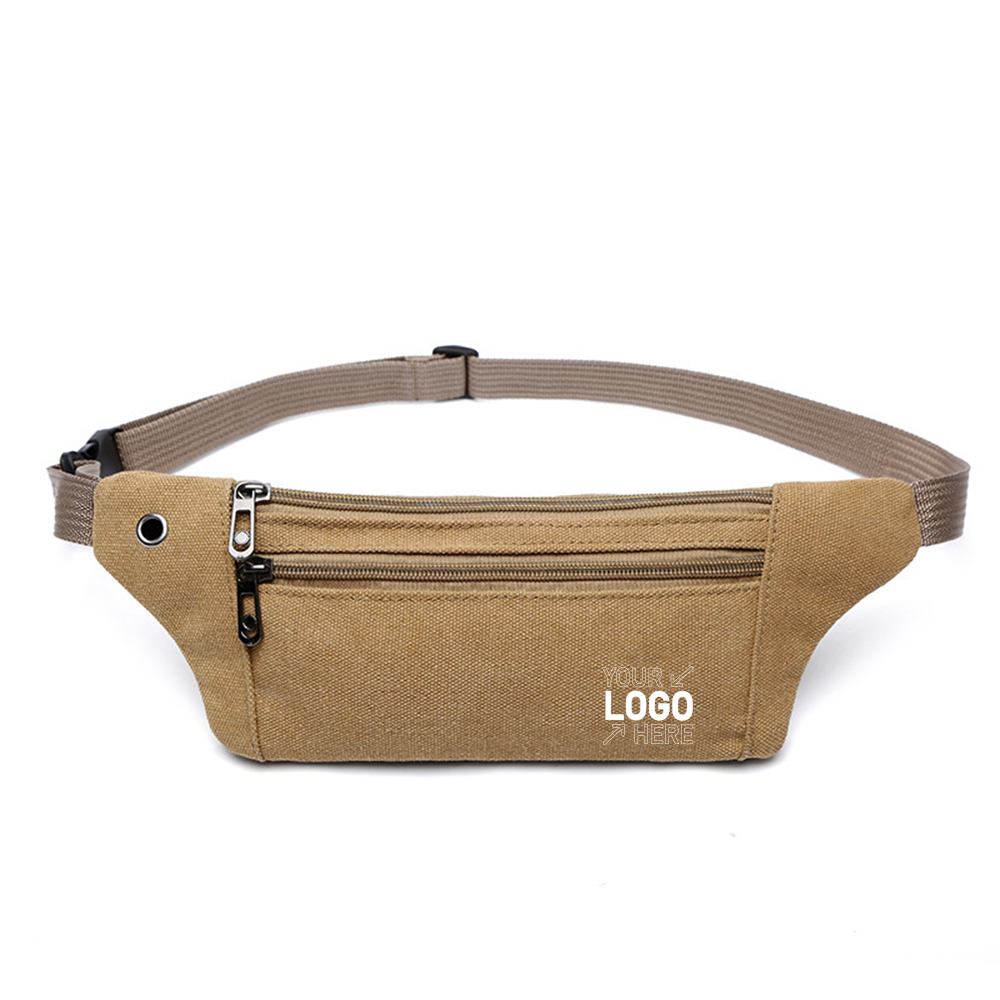 Canvas 3-Zipper Fanny Pack 4