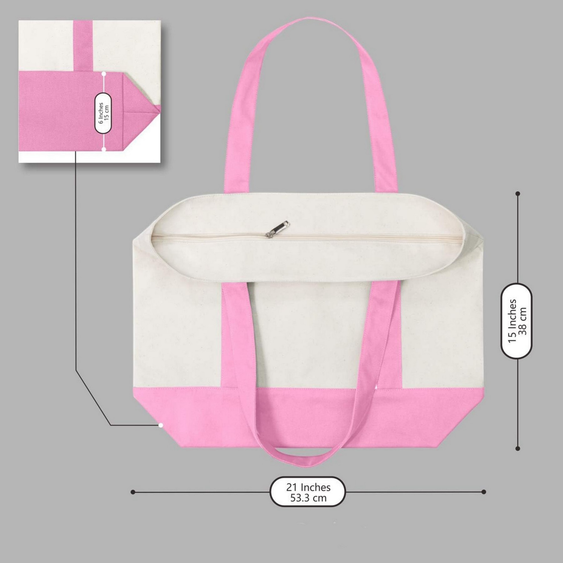 Canvas Tote Bag With External Pocket, custom tote bag with logo imprint 2