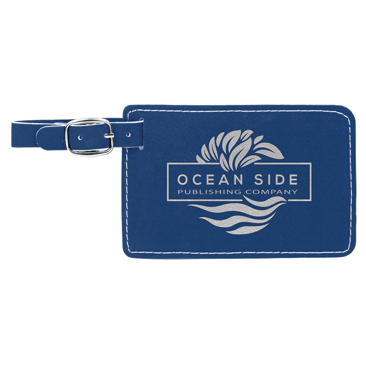 Blue/Silver Leatherette Luggage Tag 2