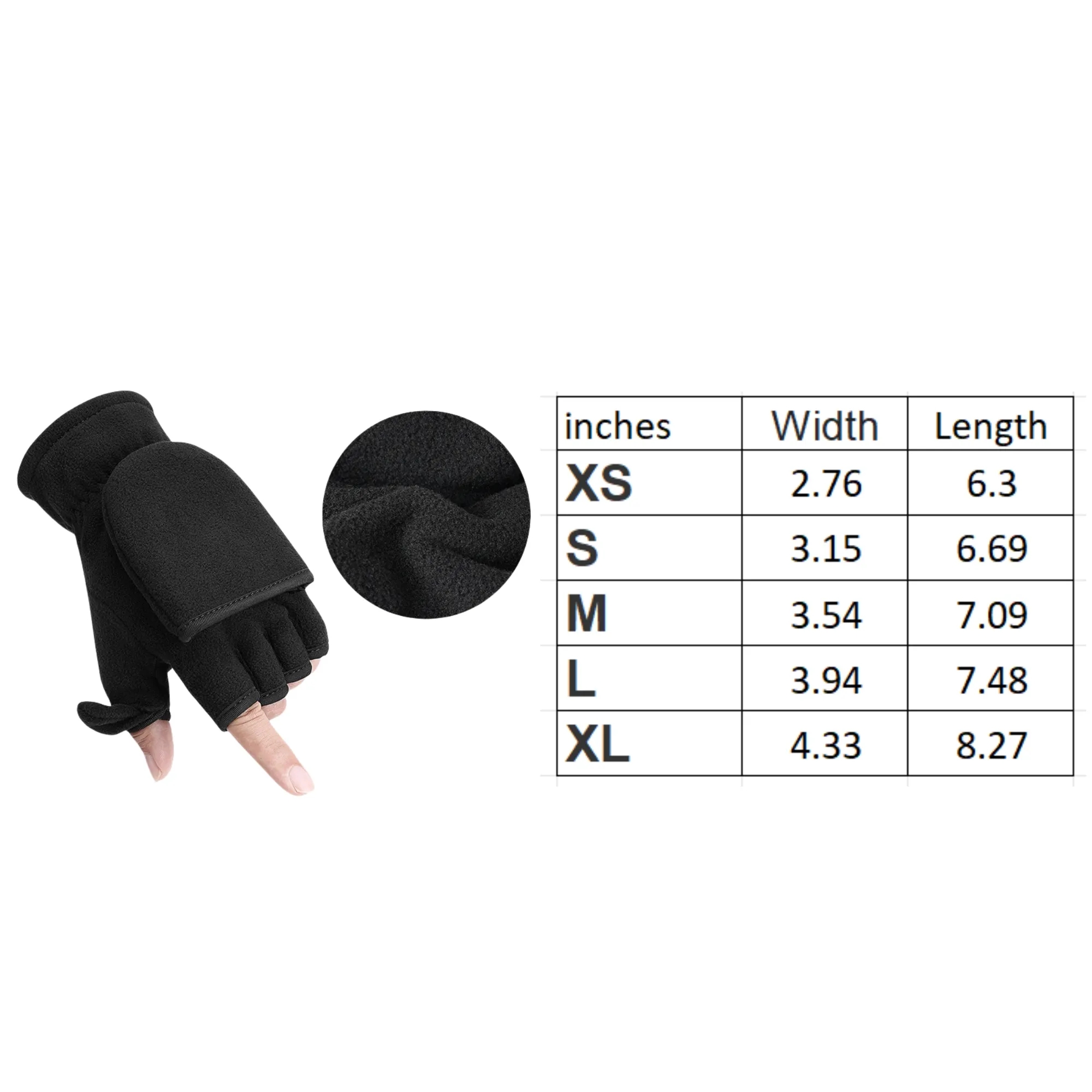 Autumn Winter Clamshell Fleece Gloves 8