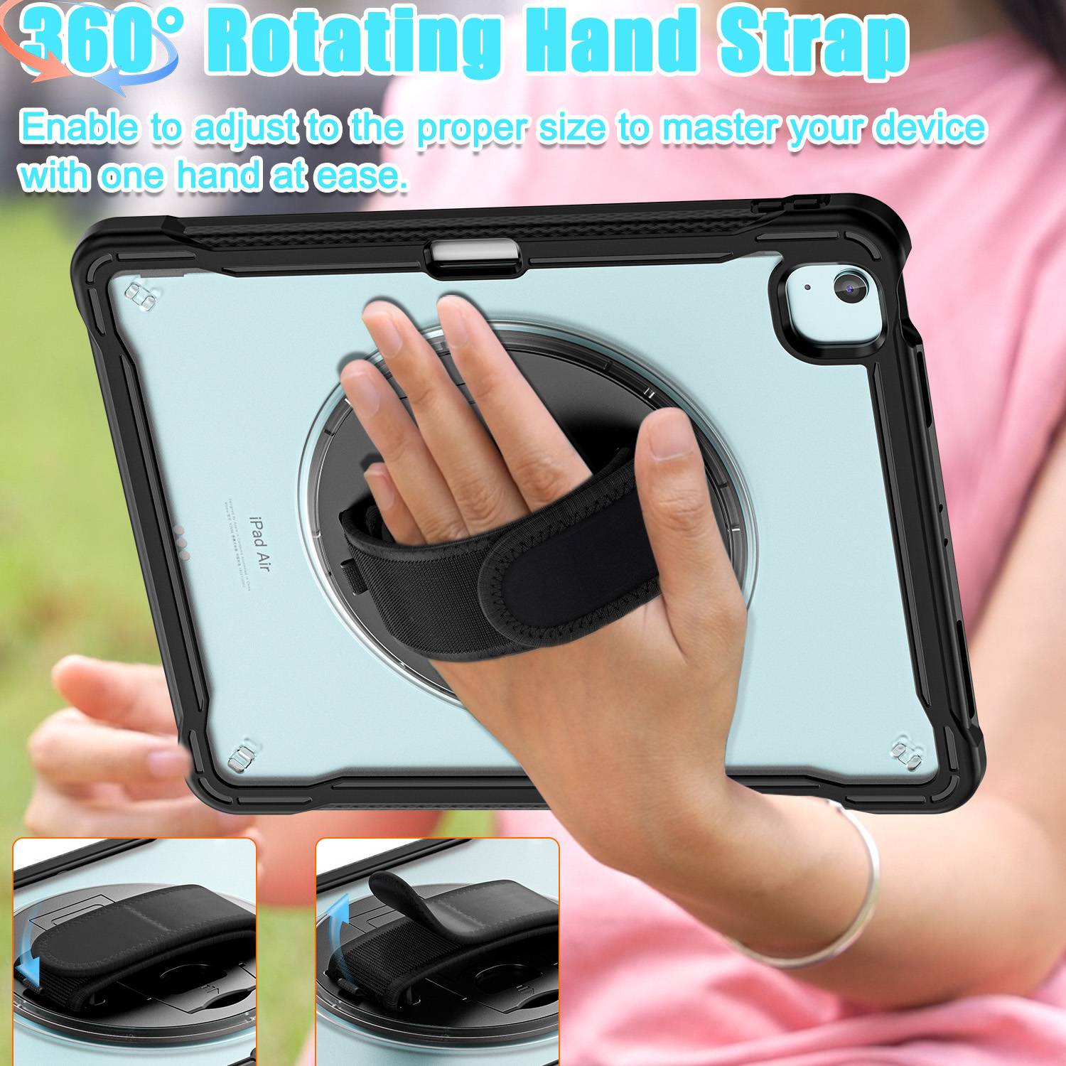 iPad tablet case w/ rotating hand strap 6