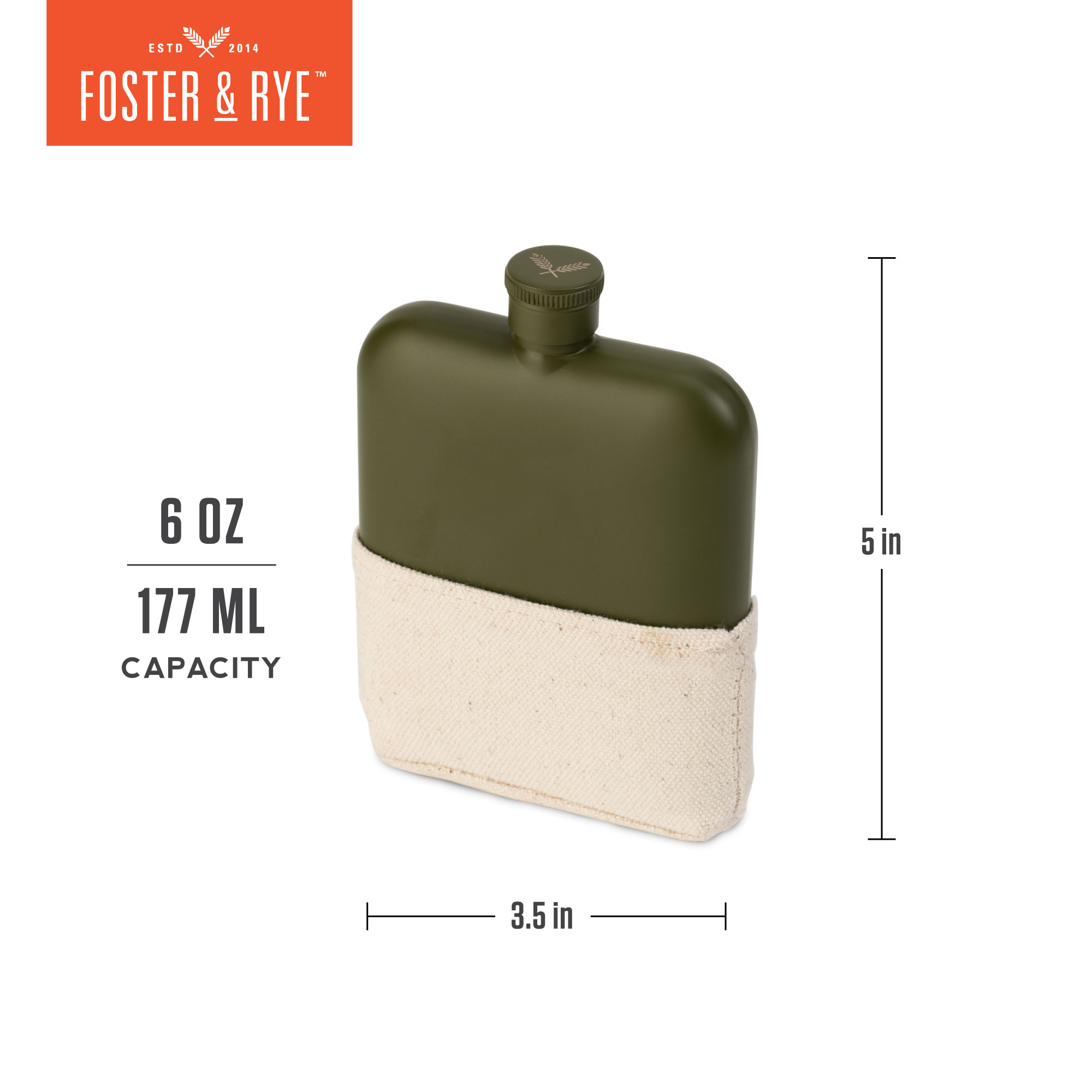 Foster & Rye® Army Flask 8