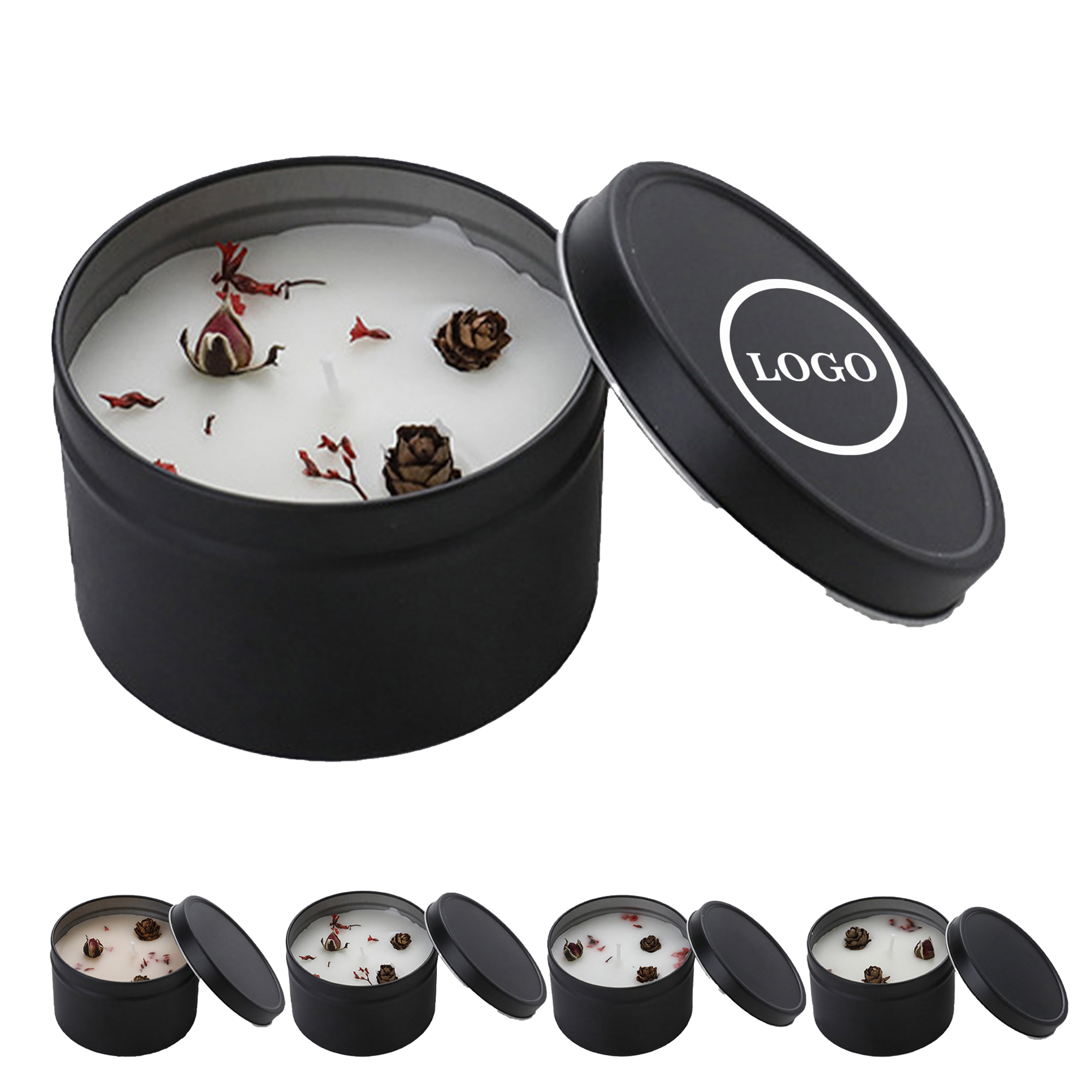 Scented Soy Wax Candle with Lid 2