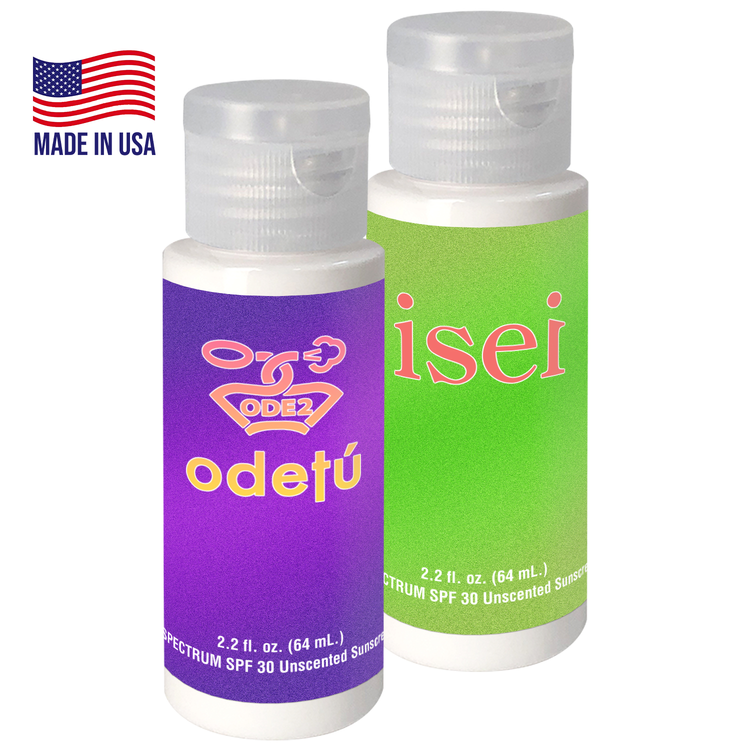 2 oz. of sunscreen in a transparent cylinder bottle. 1