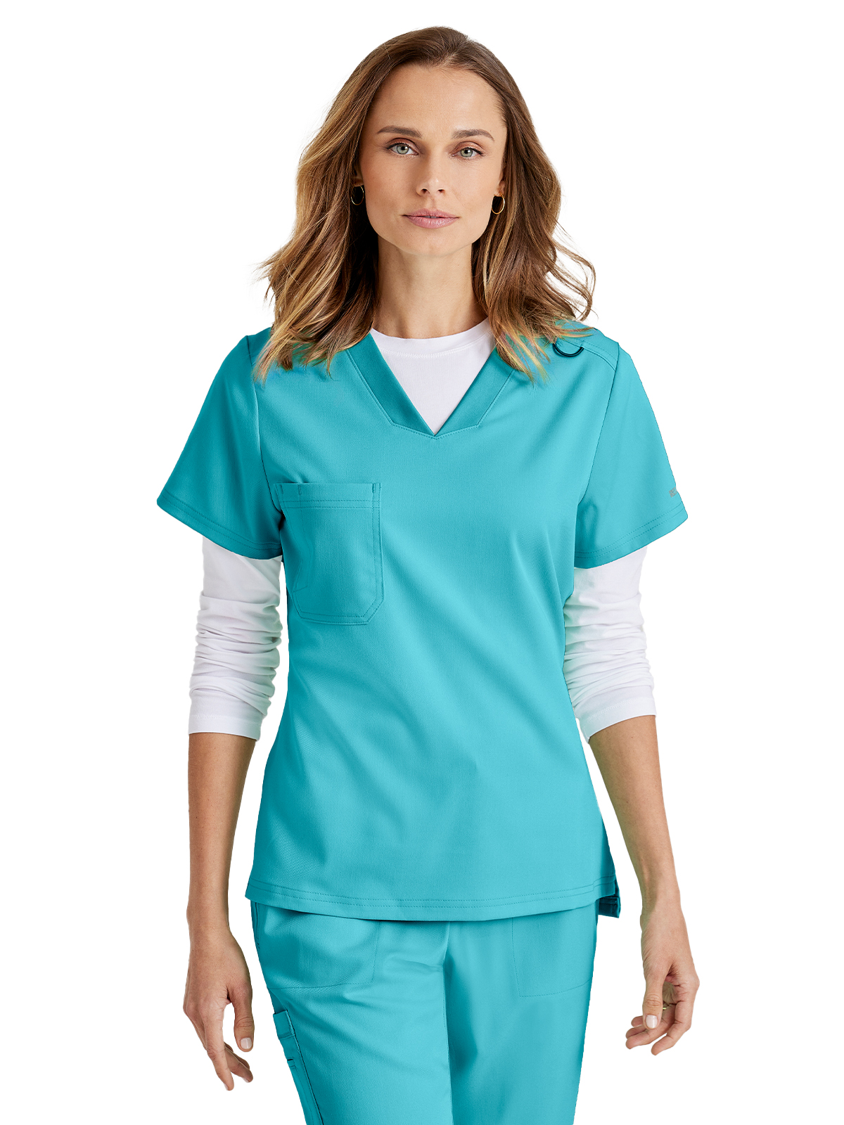 Grey's Anatomy Spandex Stretch - Women's One-Pocket Bree Tuck-In Scrub Top 9
