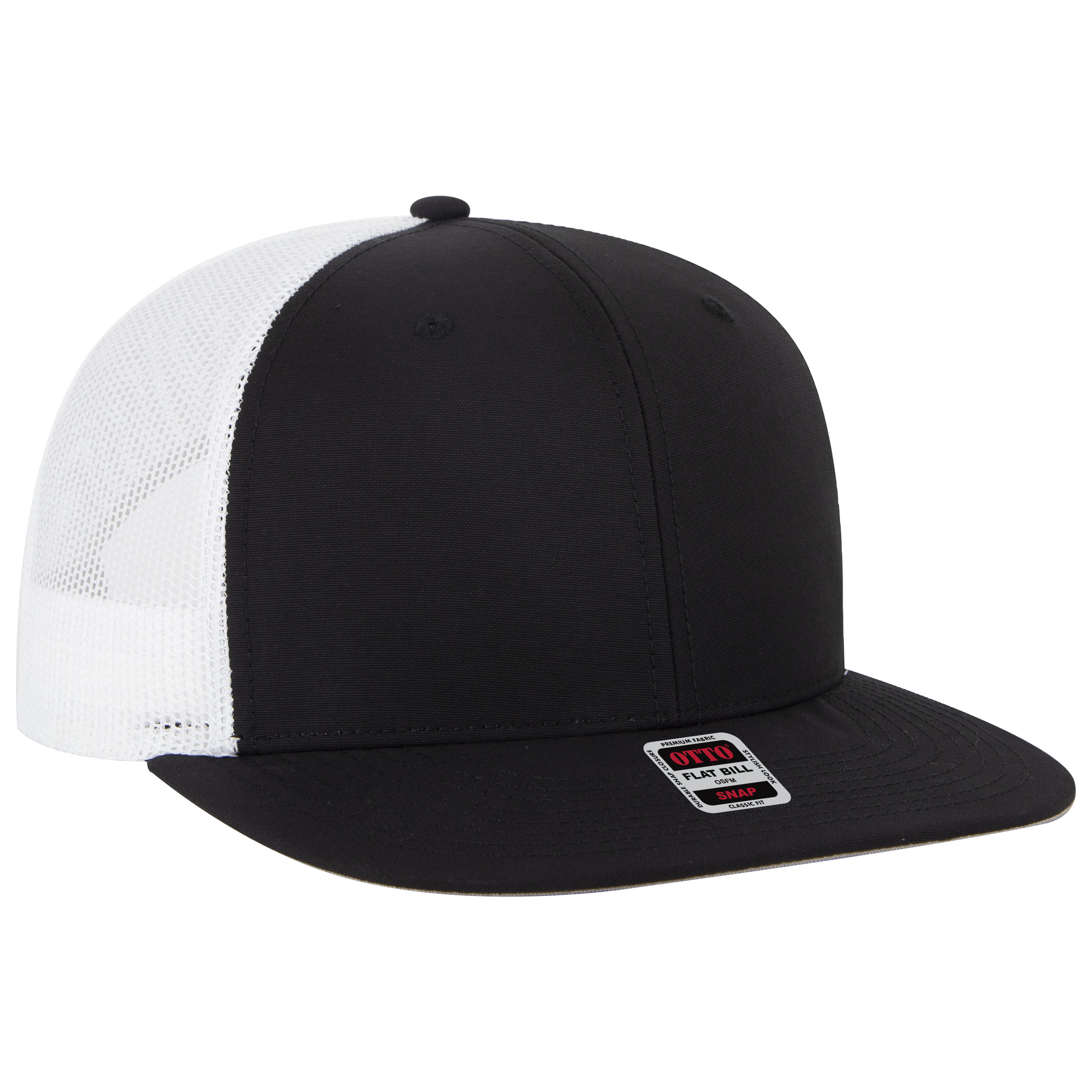 OTTO CAP® OTTO SNAP 6 Panel Pro Style Mesh Back Trucker Snapback Hat 110