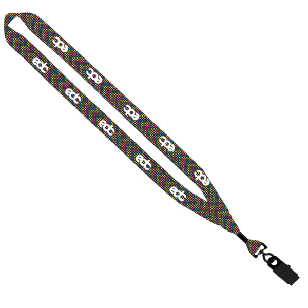 3/4" Dye-Sublimated Lanyard with Metal Crimp & Metal Split-Ring 5