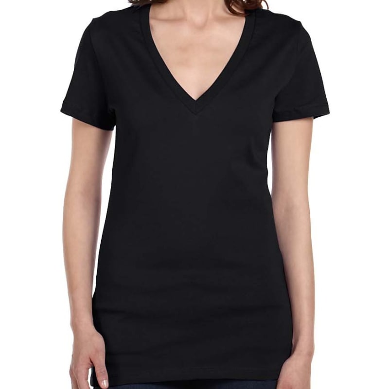 Bella Ladies Jersey Short-Sleeve Deep V-Neck T-Shirt 4