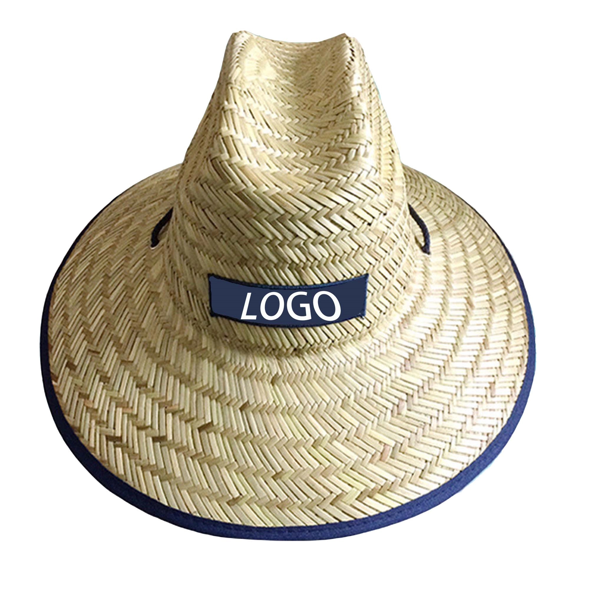 Woven Label Printed Natural Straw Lifeguard Hat 7