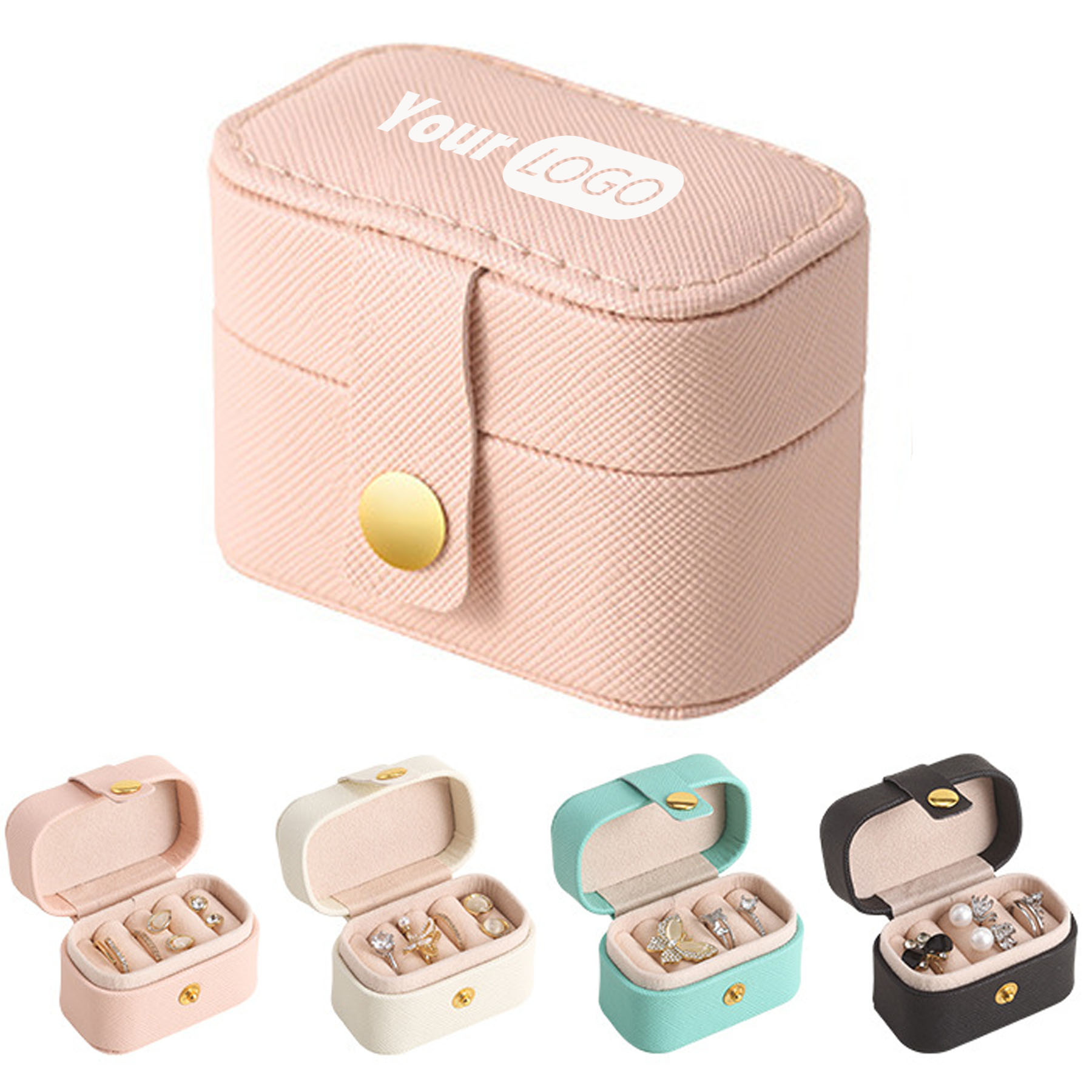 Portable Leather Earring Jewelry Box 4