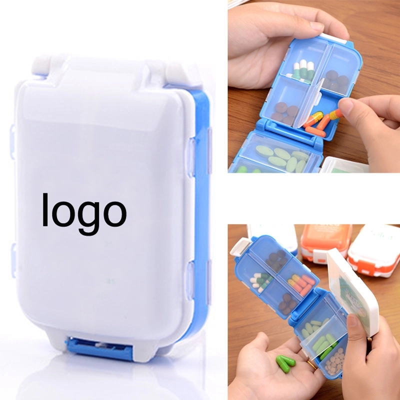 Folding 8 Compartment Travel Pill Organizer Box 2