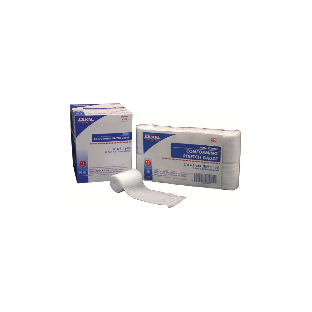 Conforming Stretch Gauze Roll - Non-Sterile 12 Count 4" x 4.1 yds 1