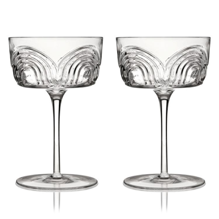 Viski® Deco Beau Crystal Coupe, set of 2 5