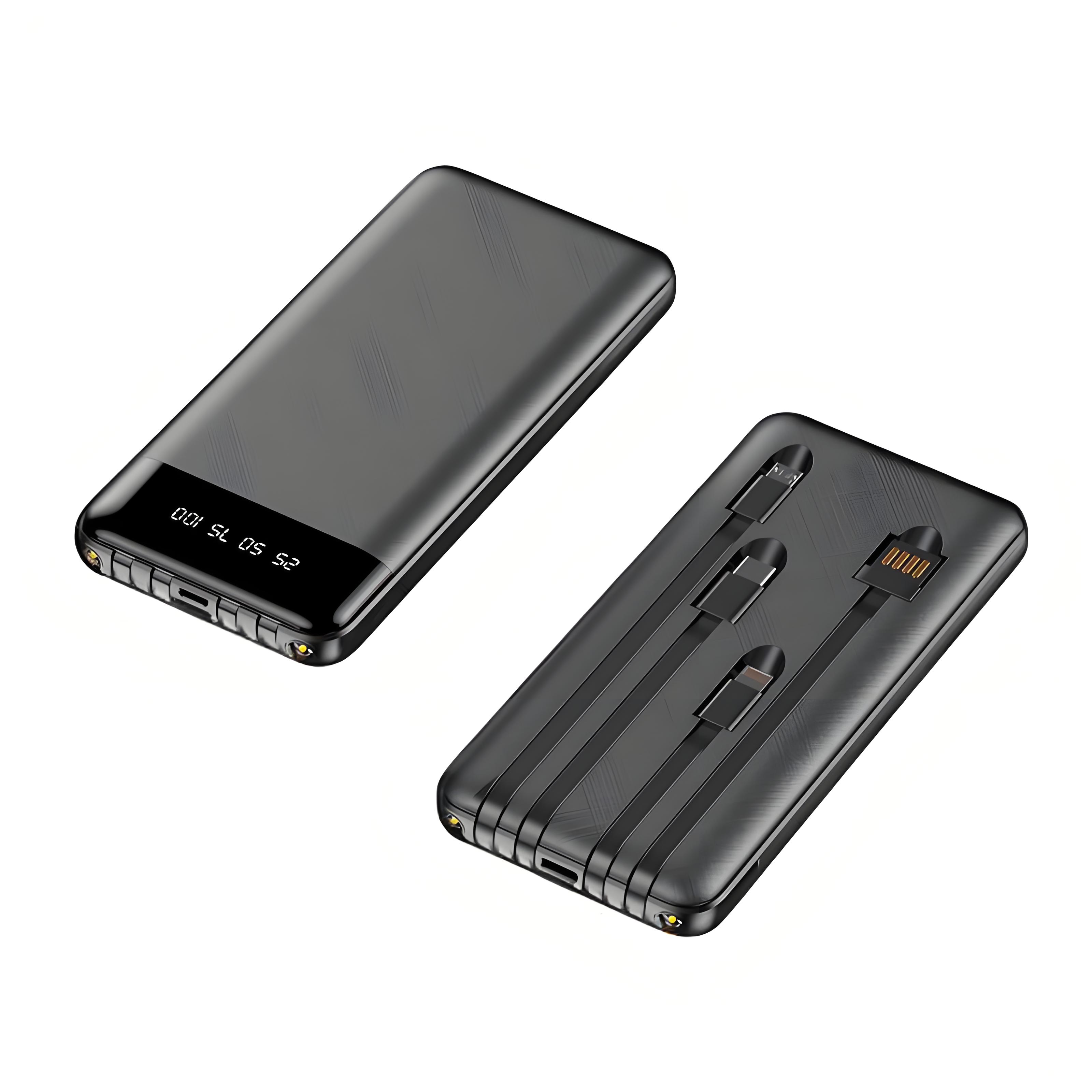 10000 mAh LED Power Bank W/ 4 Cables 2