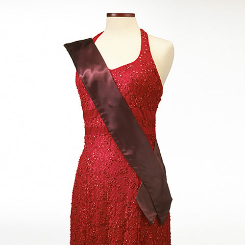 Maroon Satin Pageant Sash 2
