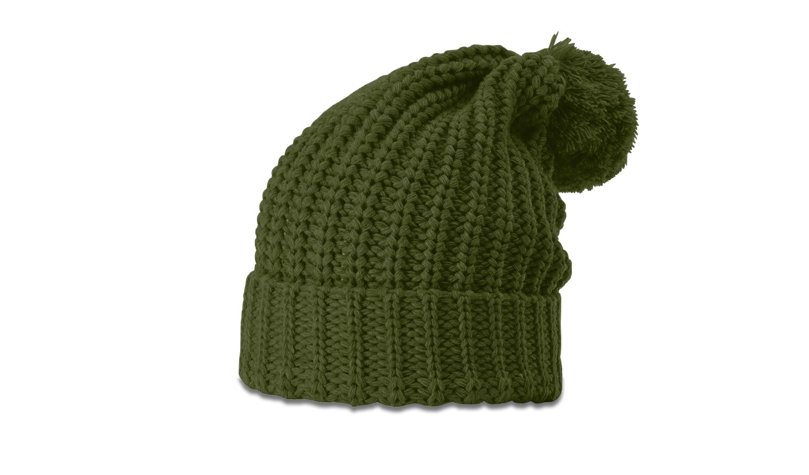  Chunk Cable Beanie with Cuff & Pom 9