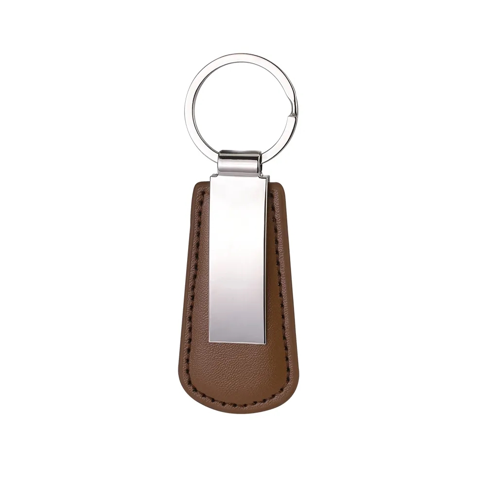 Custom Vegan Leather Drop Shaped Keychain 4