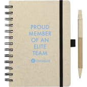 FSC® Mix 5" x 7" Wheat Straw Notebook with Pen 16