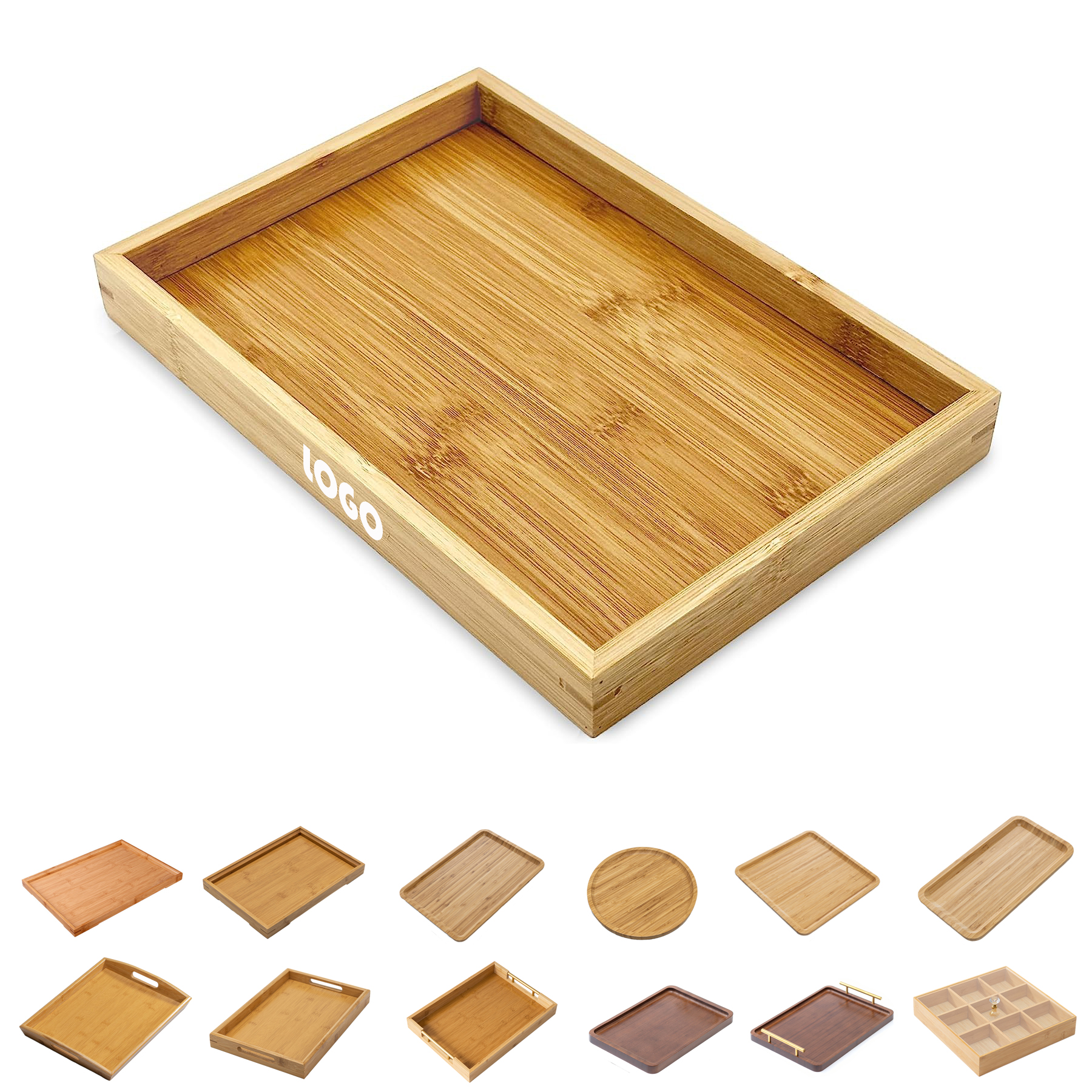 Wooden Nested Serving Tray With Handles 1