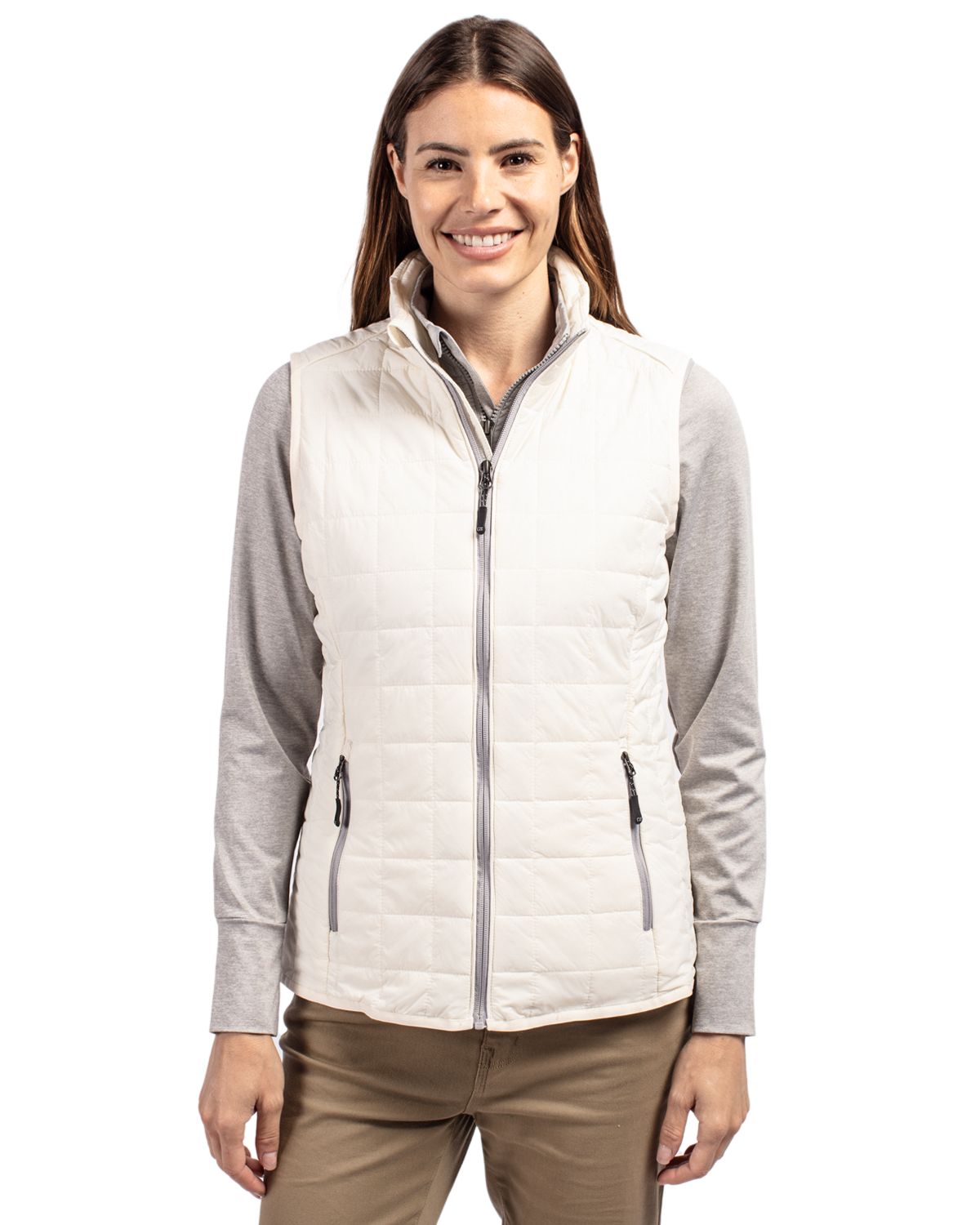 Cutter & Buck Rainier Recycled Insulated Puffer Womens Full Zip Vest 70