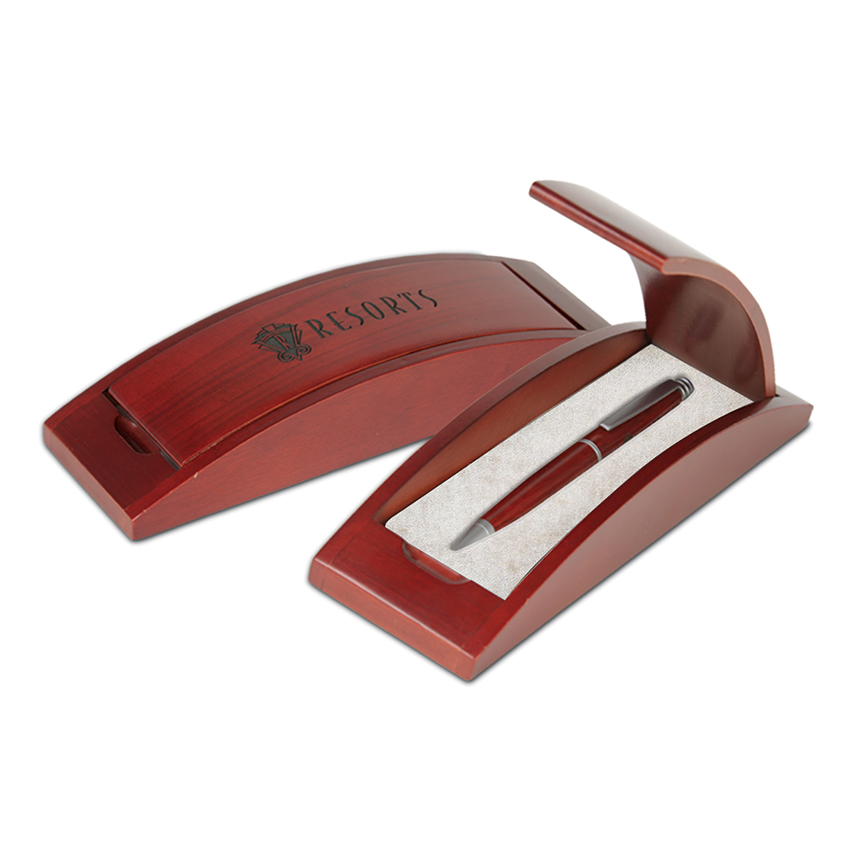 Curved Wooden Pen Box (Single Pen & Double Pen) 1