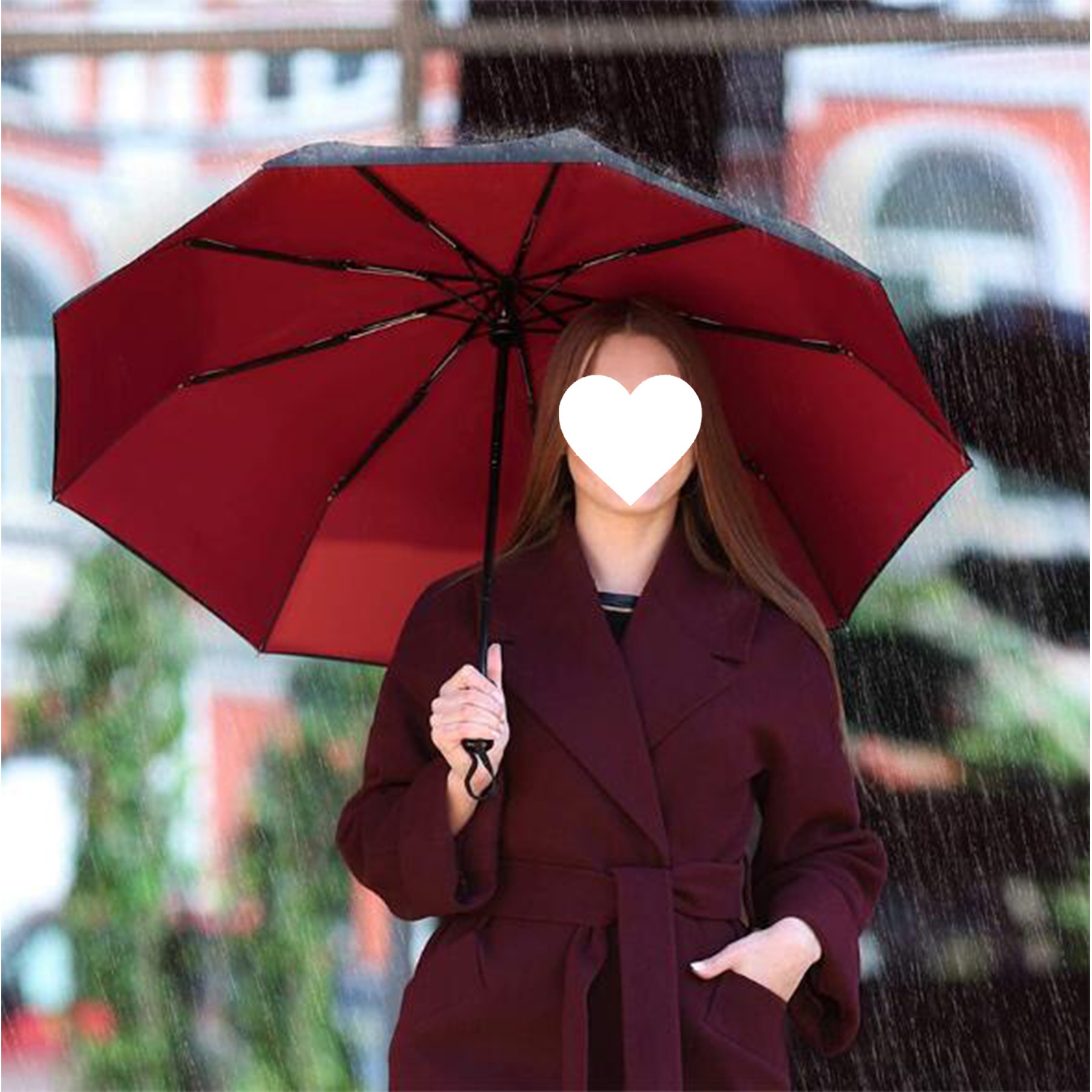 46 Inch Arc Foldable Umbrella With Double Canopy 4