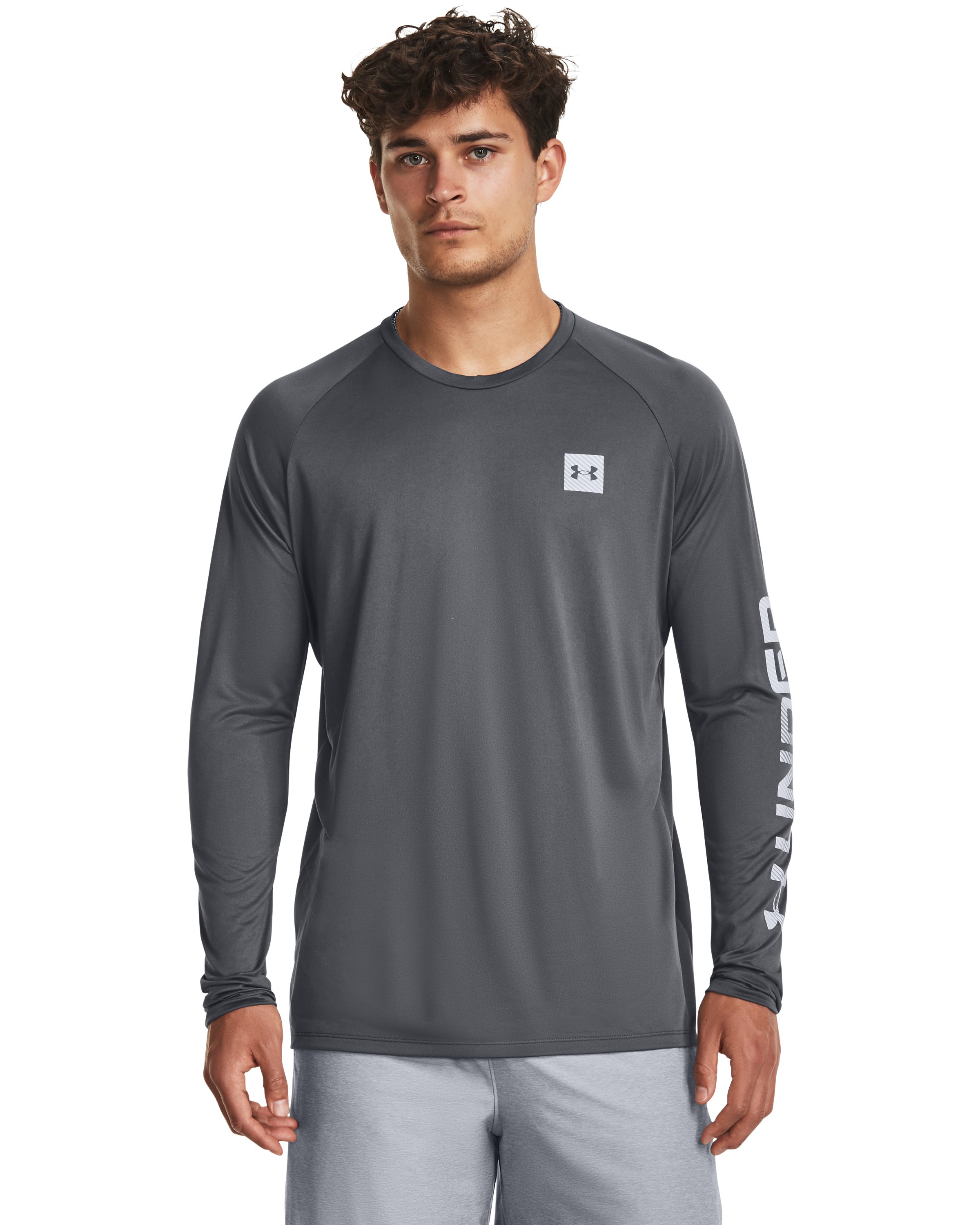 Men's UA Tech Print Fill Long Sleeve  7
