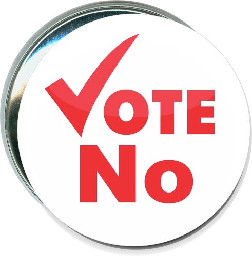 Vote No, Political Button 1