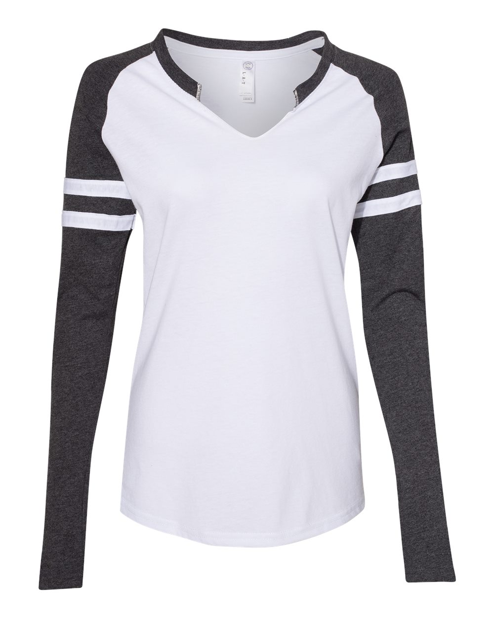 Women's Fine Jersey Mash Up Long Sleeve T-Shirt - 3534 6
