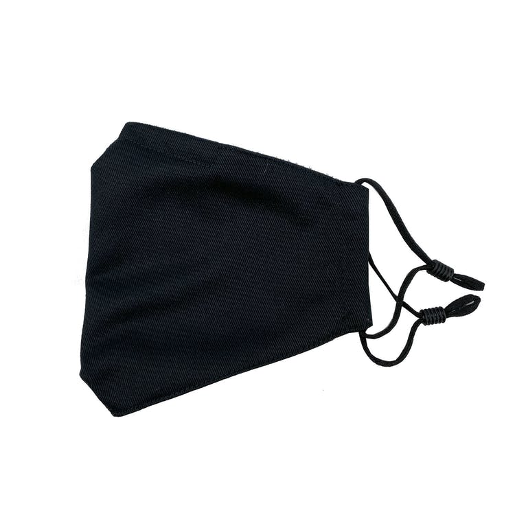 Washable Face Masks - Black 3-Ply Nose Bridge 9" x 5"