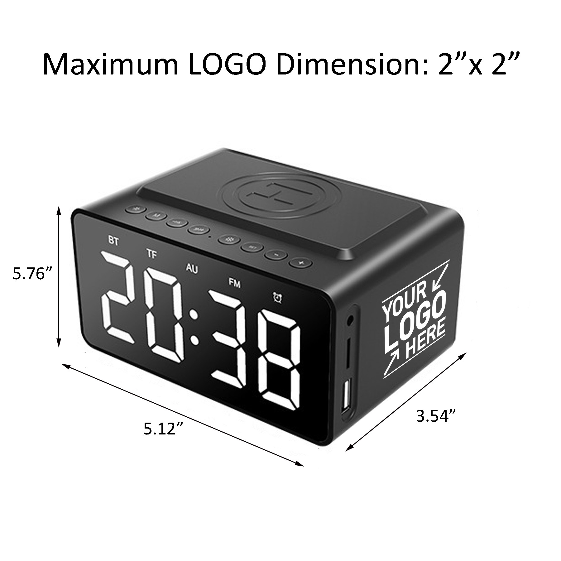 Digital Alarm Clock and Wireless Charging Bluetooth Speaker 2