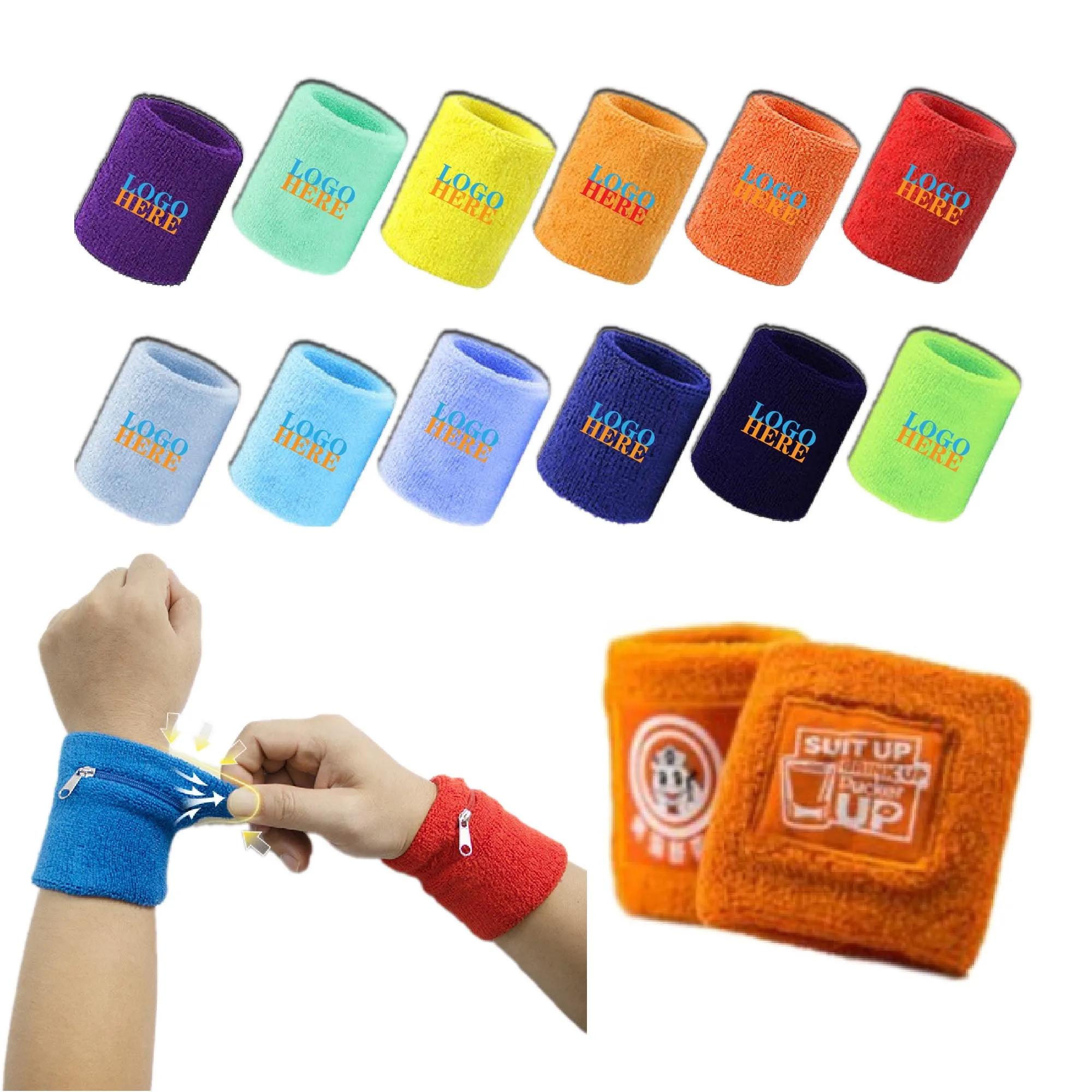 Full Color Wrist Wallet (Wristband) w/ Zipper 2