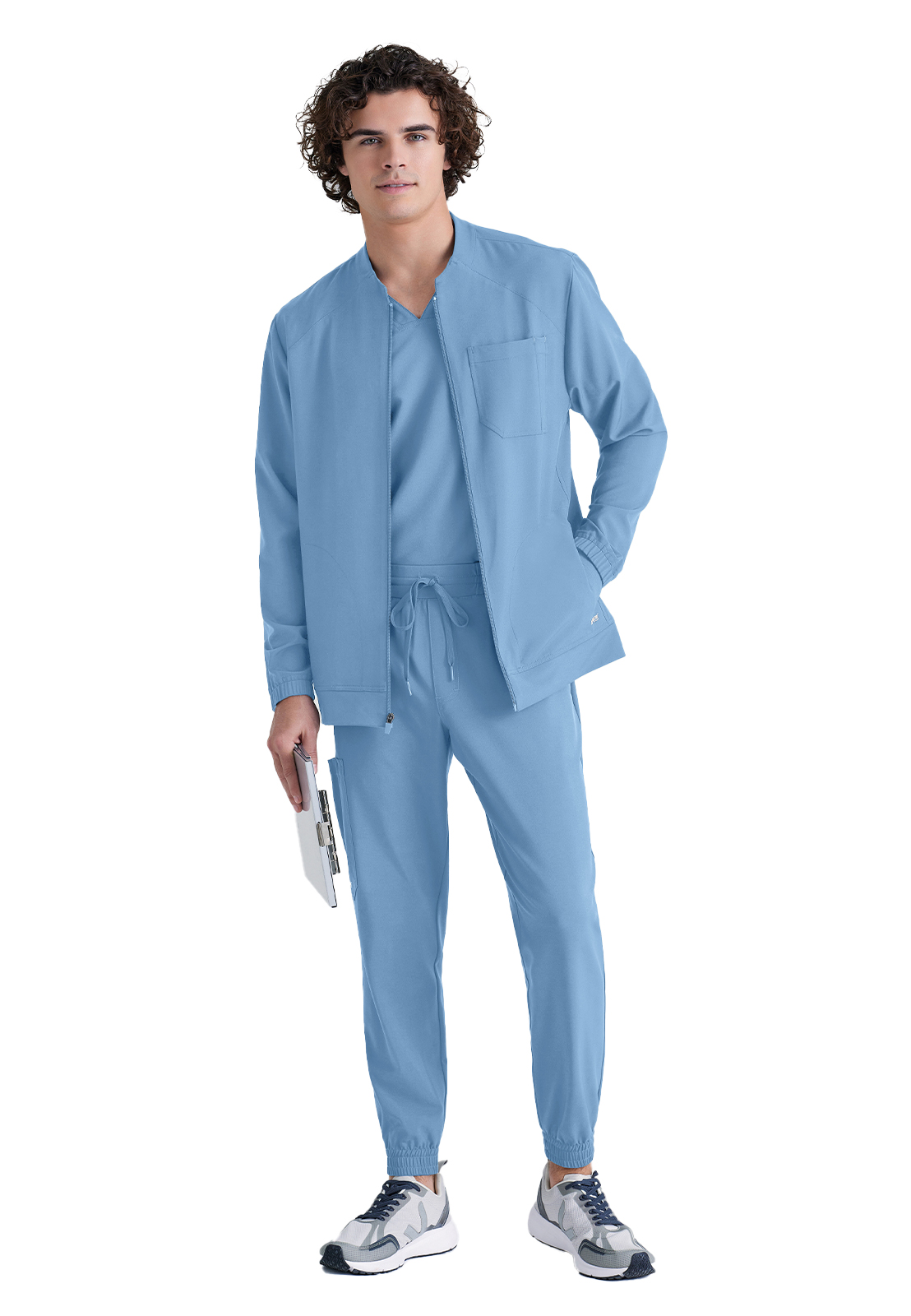 Grey's Anatomy Evolve Stretch - Men's Three-Pocket Cycle Warm Up Scrub Jacket 22