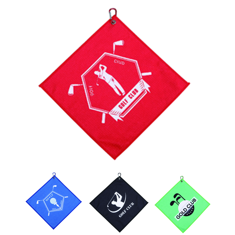 Square Golf Towel with Carabiner 1