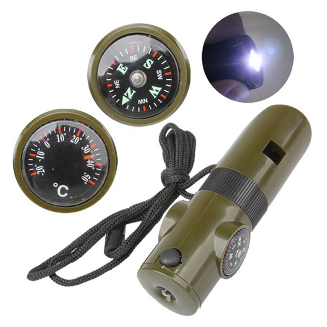 7 In 1 Survival Flashlight Magnifier Whistle 4