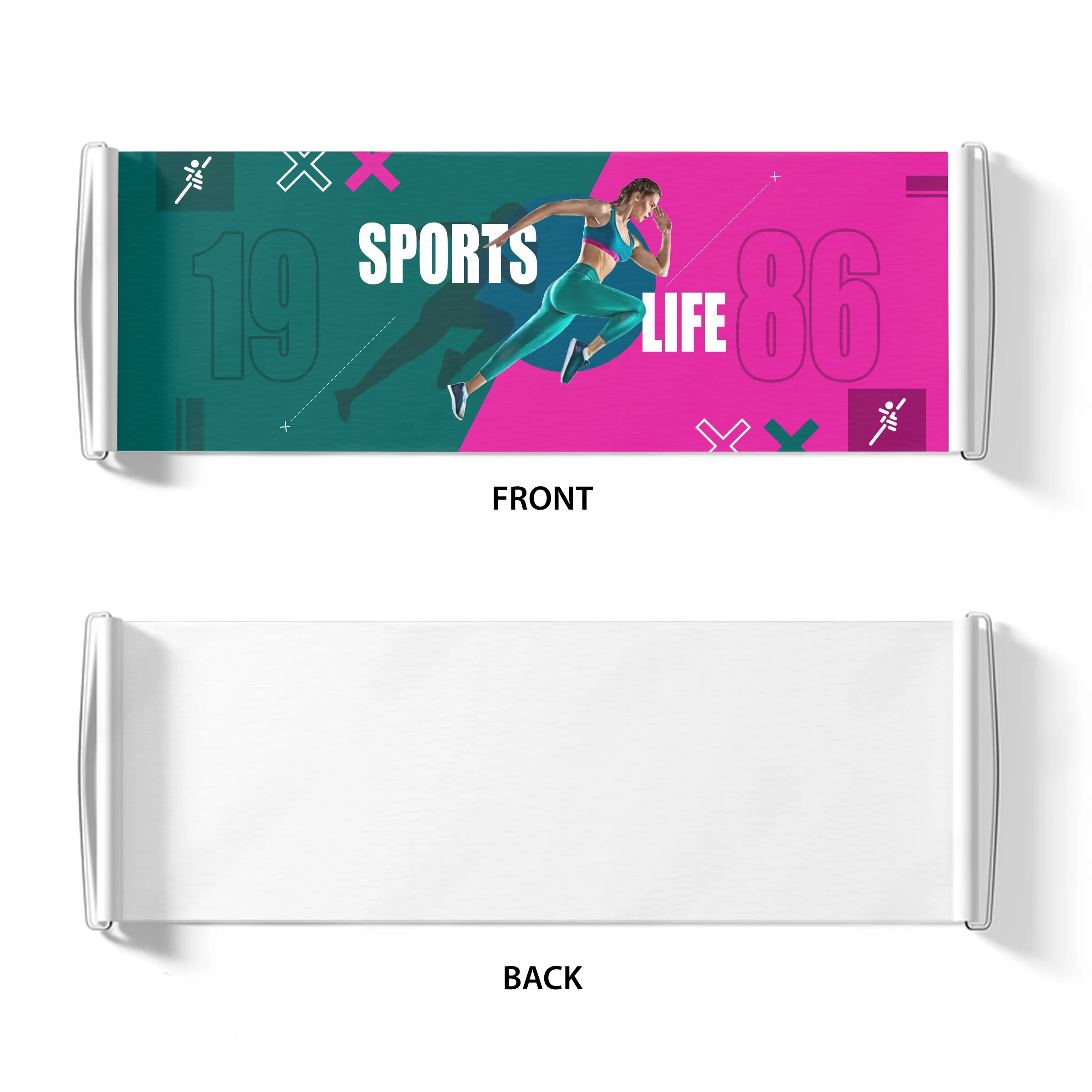 9.5" x 27.5" Custom Scroll Banner - Single Sided 3