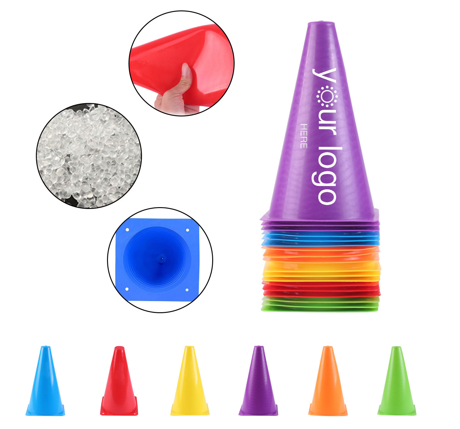 9 Inch Sports Training Plastic Agility Cone 2