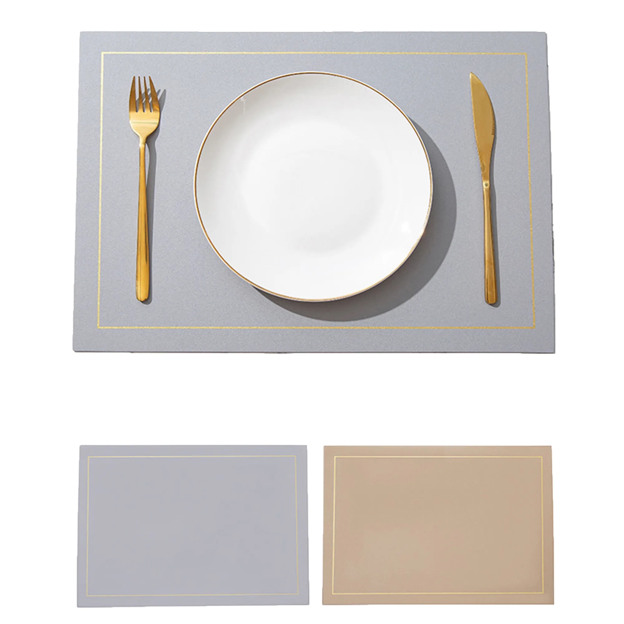 Square Leather Dining Mat 12
