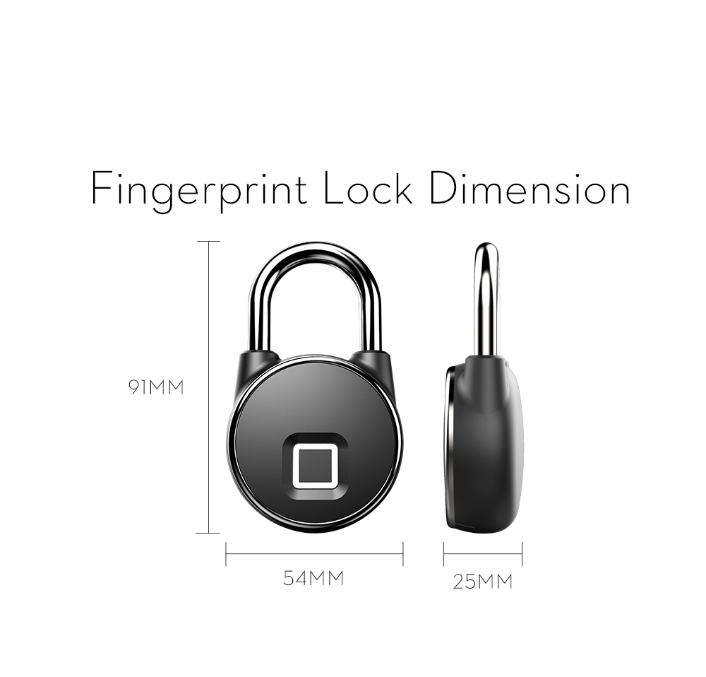 Smart Keyless Padlock w/ USB Rechargeable 3