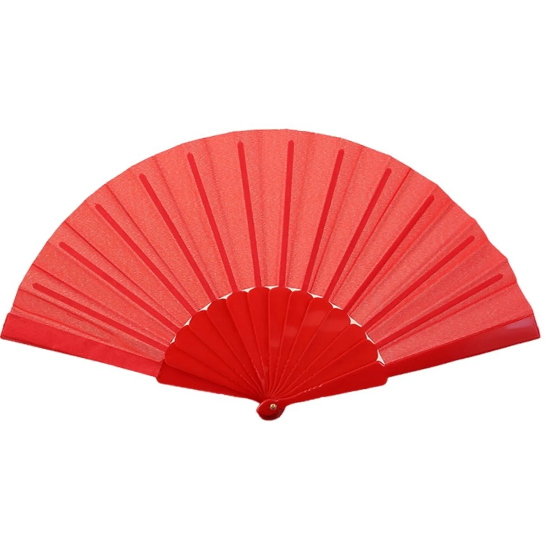 Nylon Folding Hand Fan W/ Plastic handle 15