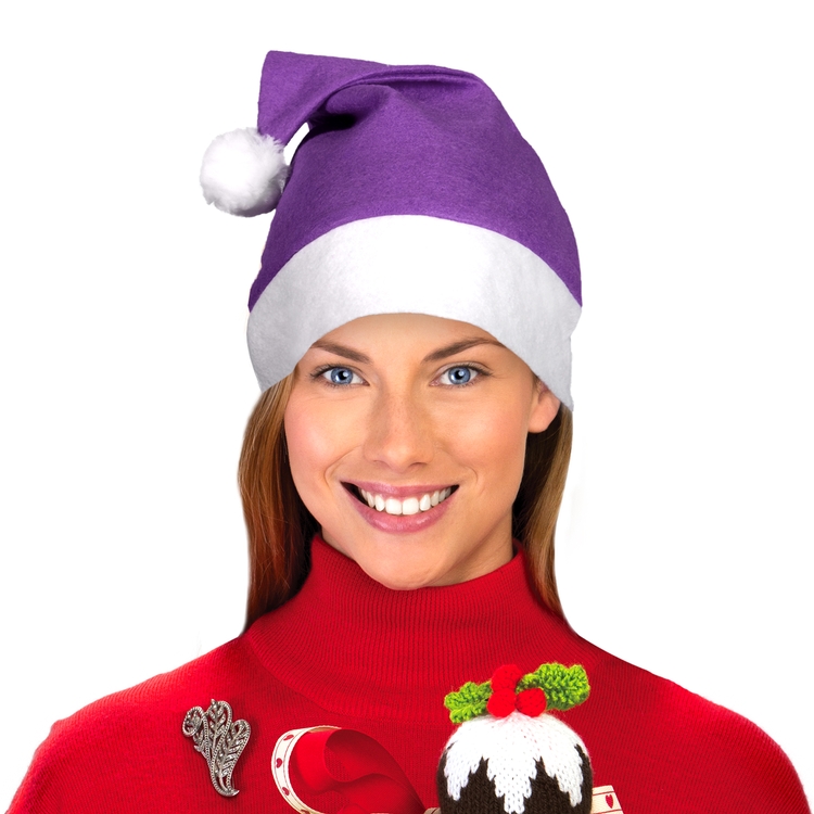 Purple Santa Claus Hats 1
