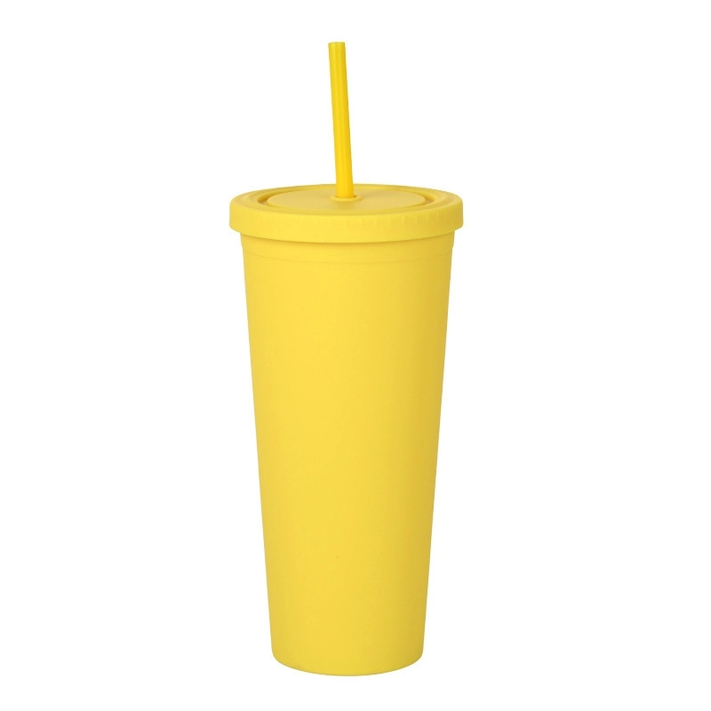 24oz Frosted Plastic Tumbler with Lid And Straw 4