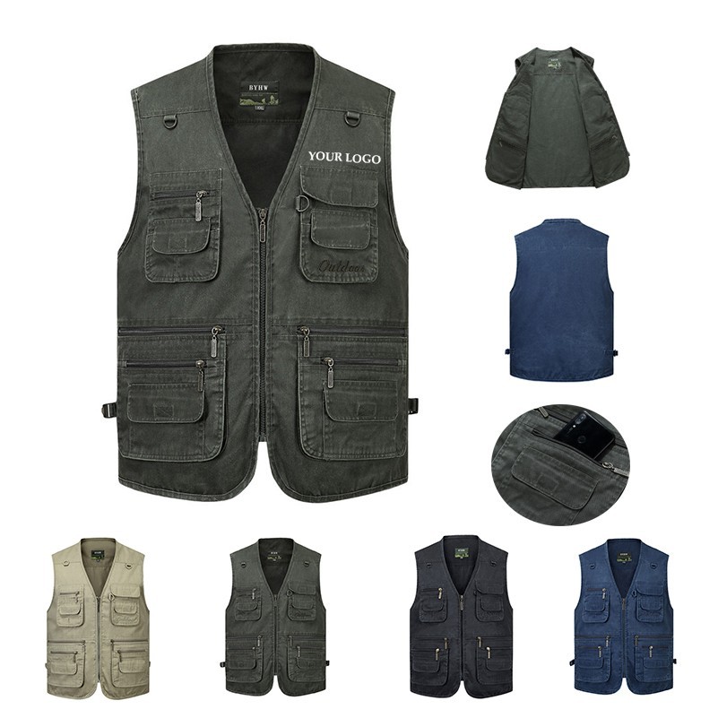Men Outdoor Work Fishing Vest Waistcoat Jacket 2