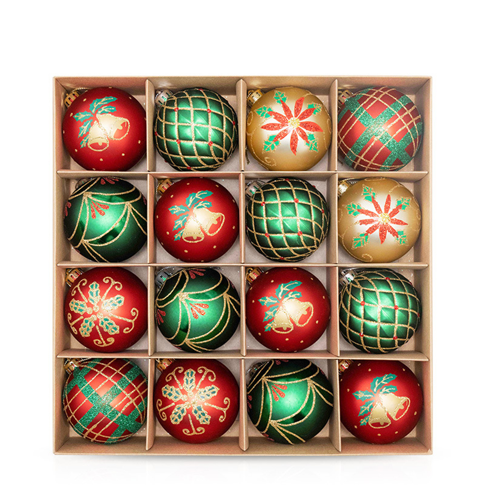 Christmas Tree 16pcs 8cm Colored Balls 9
