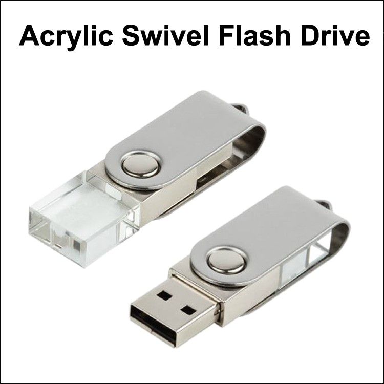 Acrylic Swivel  Flash Drive-  512 MB Memory