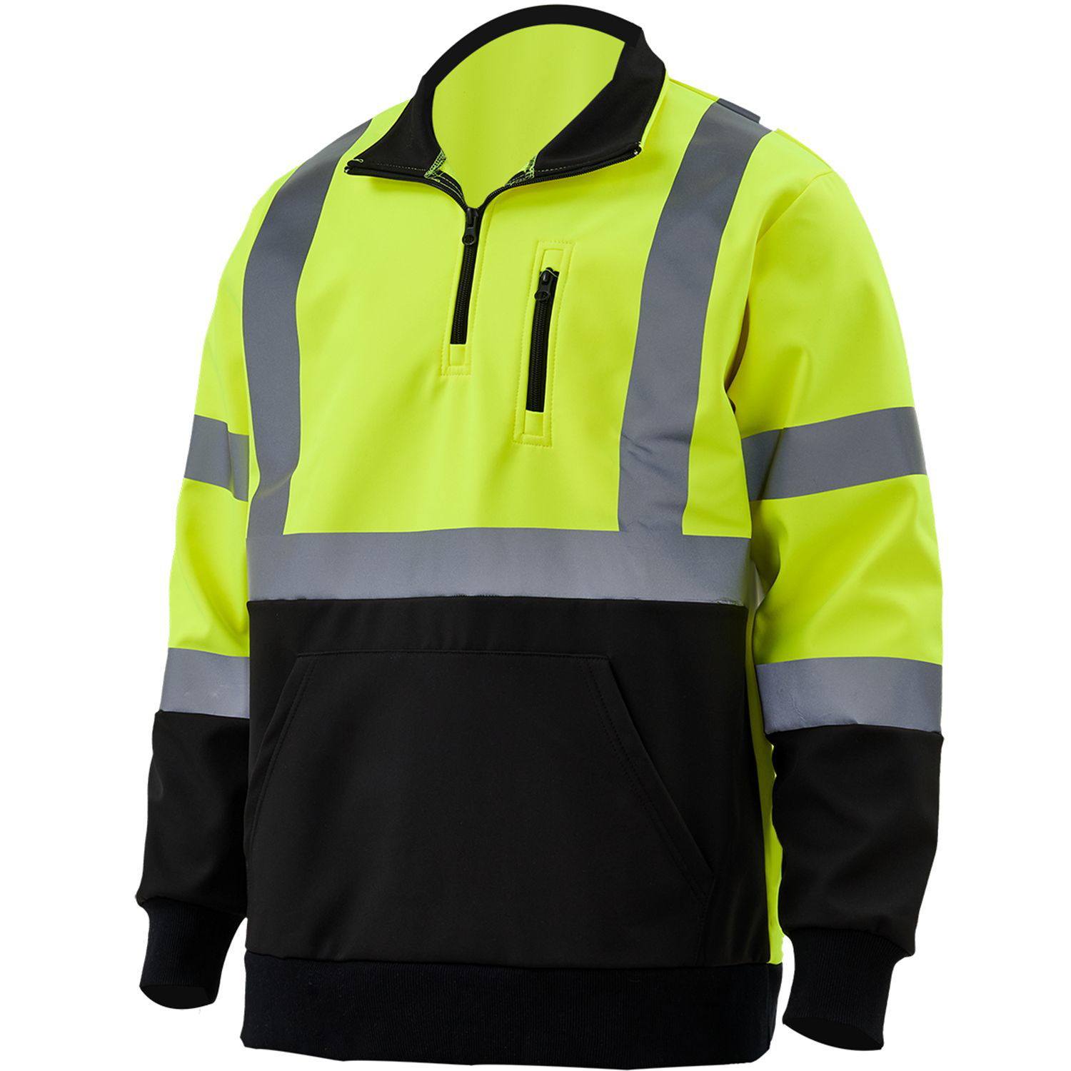 Class 3 Color Block Safety Quarter Zip with Kangaroo Pocket 6