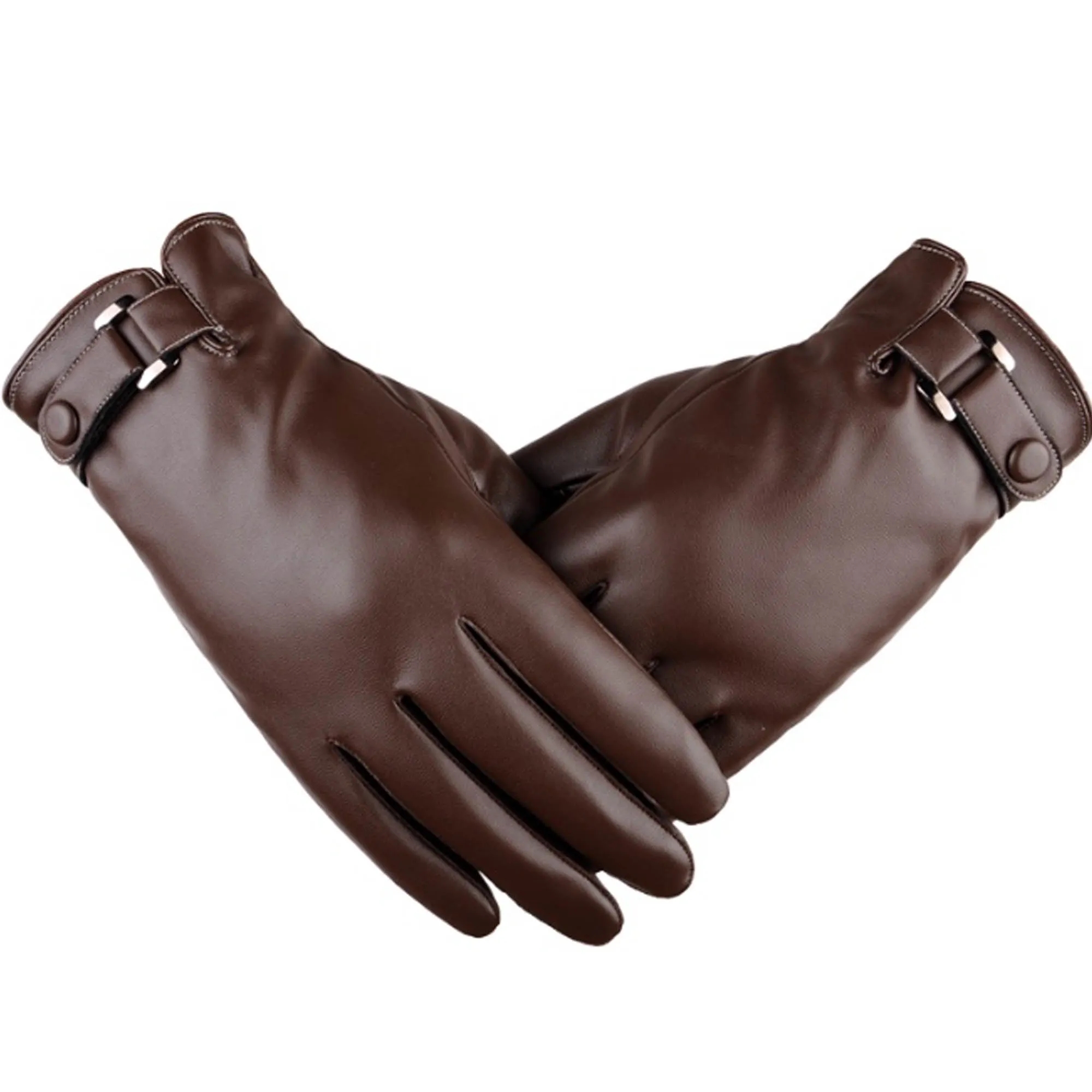 Touchscreen-Compatible PU Leather Gloves 4