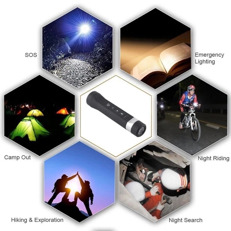 Portable Wireless LED Flashlight Riding Bike Speaker 3