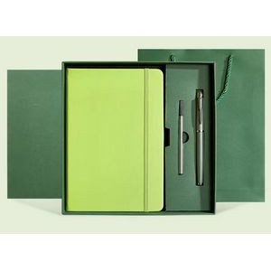 200 Pages PU Leather Personalized A5 Journal Notebook Set with Pen & Box 4