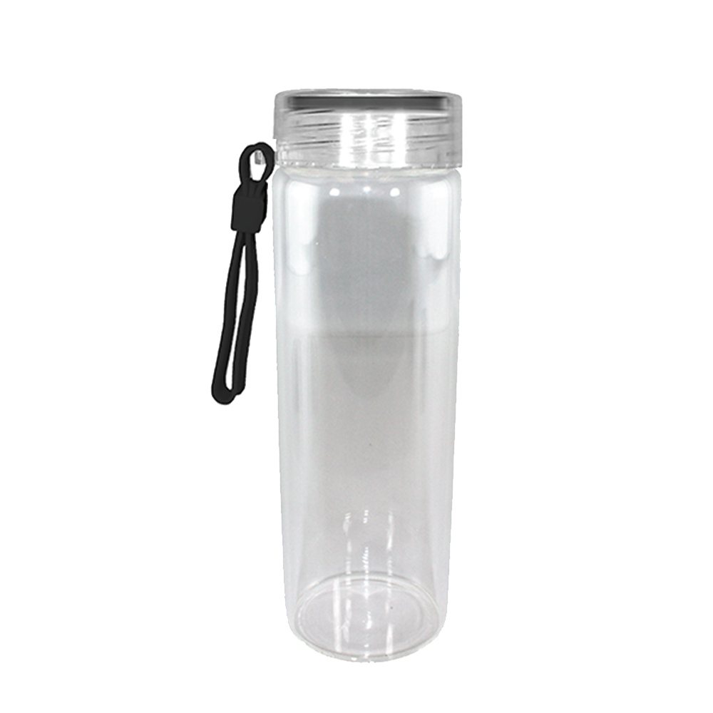 20 oz. Durable Clear Glass Bottle with Screw on Lid 8